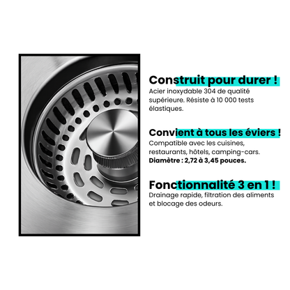 Filtre performant pour évier assurant une filtration optimale et prévention des obstructions de canalisations.
